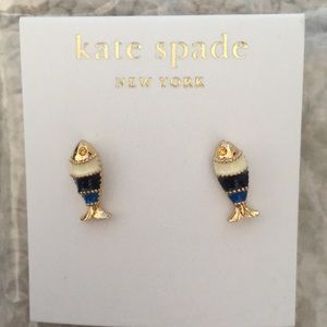 NWT Kate Spade fish stud earrings.